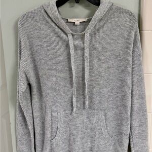 LOFT Gray Hooded Sweater